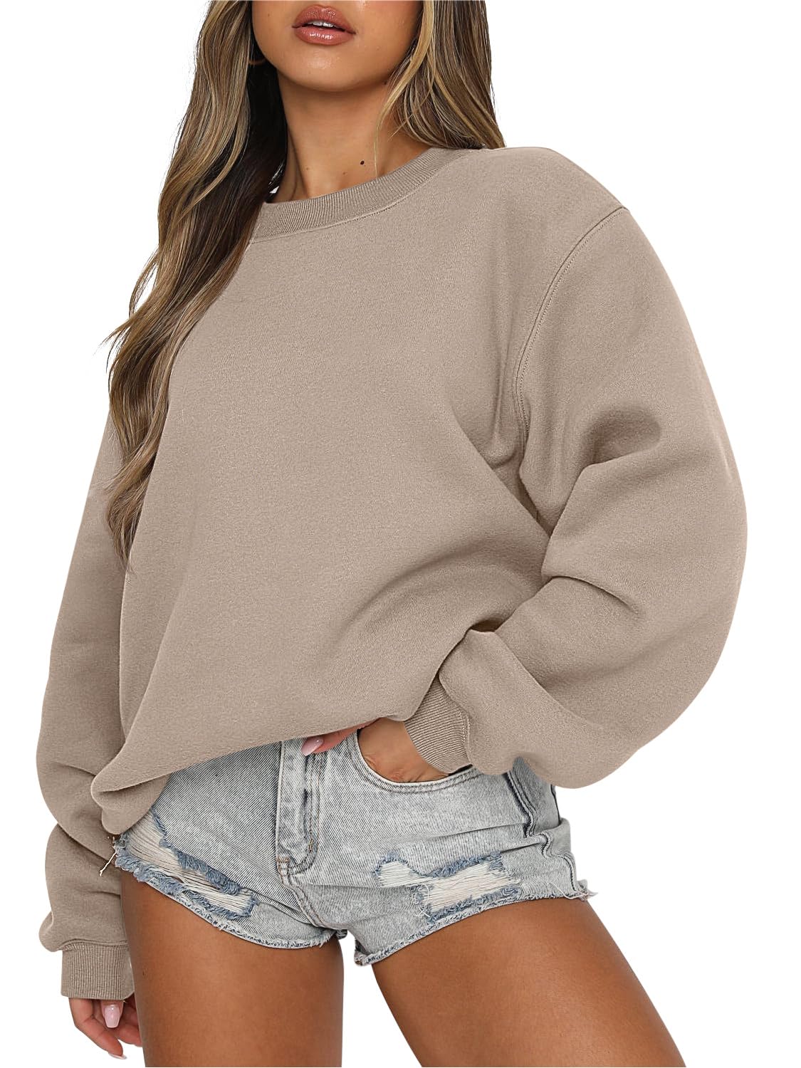 ANRABESS Womens Sweatshirts Crewneck Fleece Oversized Pullover Sweaters Fall Winter Cute Tops Teen Girls Preppy Clothes 2025